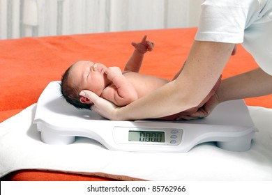 Baby Boy On Weight Scale