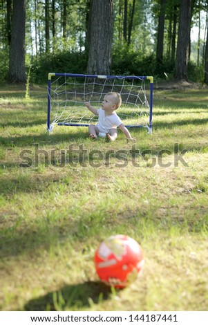 Similar – Image, Stock Photo Pampers-Liga / Direction training