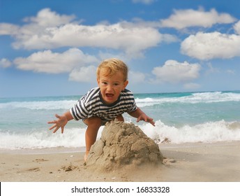 Baby Boy Playing With Sand Stock Image Image Of Child 6194513