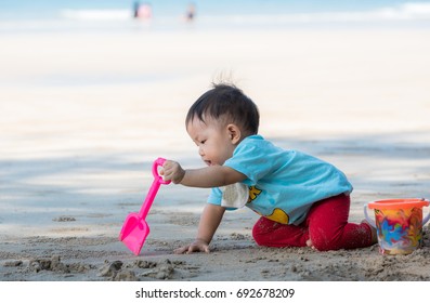 Baby Boy Playing With Sand Stock Image Image Of Child 6194513