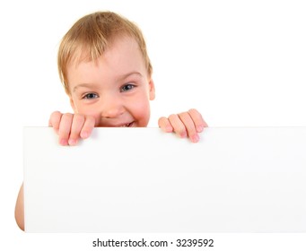 baby with card for text
