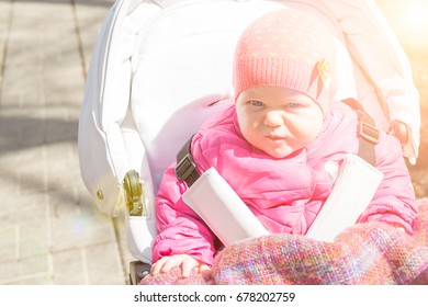 Baby in a carriage emotions - Shutterstock ID 678202759