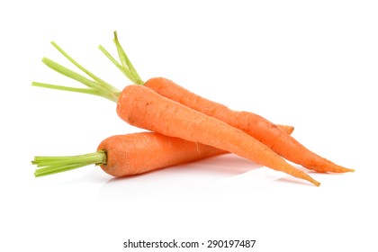  Baby Carrots Isolated On A  White Background