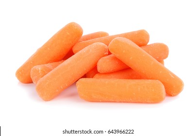 Baby Carrots Isolated On A White Background