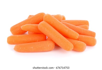 Baby Carrots Isolated On A White Background