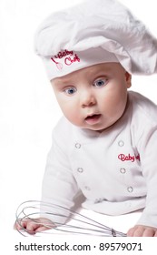 Baby Chef On A White Background