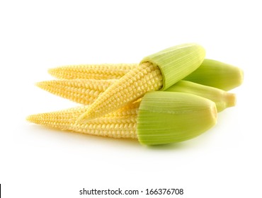 Baby Corn Isolated On White Background