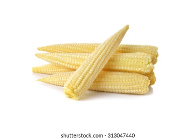 Baby Corn Isolated On White Background