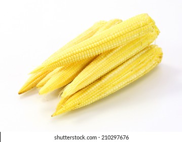 Baby Corn On A White Background