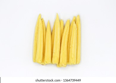 Baby Corn (sweet Corn) Isolate On A White Background