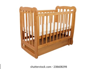 Baby Cot Isolated Under The White Background