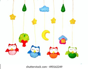 Baby Crib  Mobile - Kids Toys, Isolated On White Background