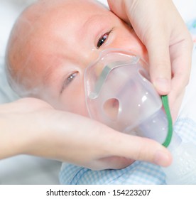 Baby Crying And Wear Oxygen Mask