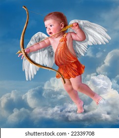 Baby Cupid With Angel Wings