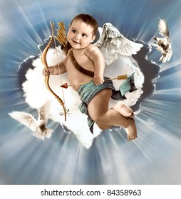 Baby Cupid With Angel Wings