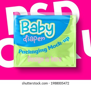 Baby Diaper Packaging Mockup Psd