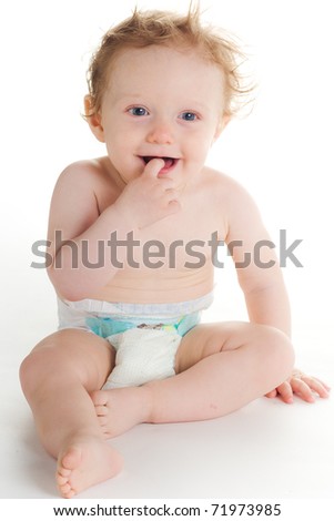 Similar – Happy adorable infant baby boy child smiling while eating two frozen fruit popsicle ice creams in simmer.