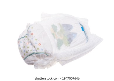 Baby Diapers Isolated On White Background 