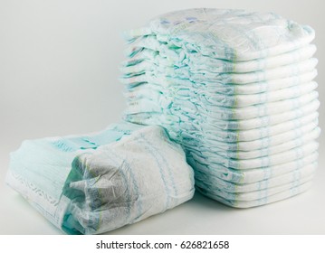 Stack Diapers On White Background Close Stock Photo (Edit Now) 503170561