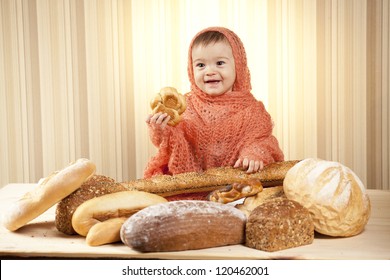 Baby Eating Bread