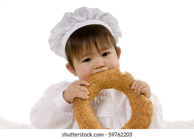 Baby Eating Bread