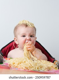 Baby Eating Pasta