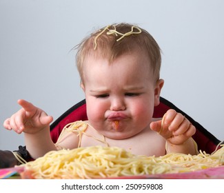 Baby Eating Pasta