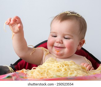 Baby Eating Spaghetti