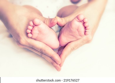Baby Feet In The Mother Hands