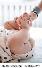 Baby feet in mother hands. Mom and her Child. Happy Family concept. Gentle image of Maternity - Shutterstock ID 2348168249