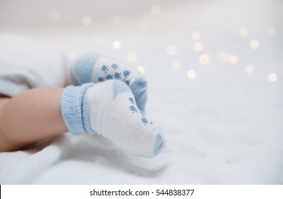 Baby feet  in socks
