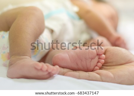 Baby feets in Soft focus