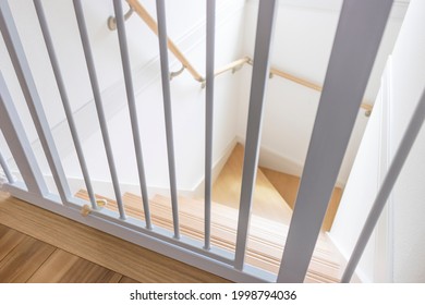 Baby Gate Installed On The Stairs