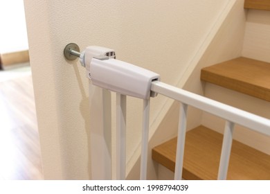 Baby Gate Installed On The Stairs