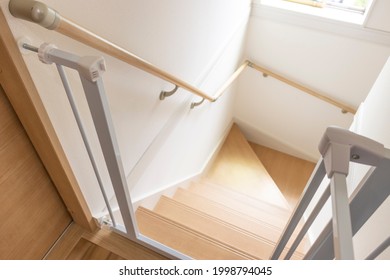 Baby Gate Installed On The Stairs