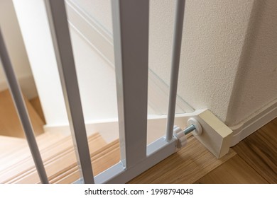 Baby Gate Installed On The Stairs