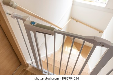 Baby Gate Installed On The Stairs