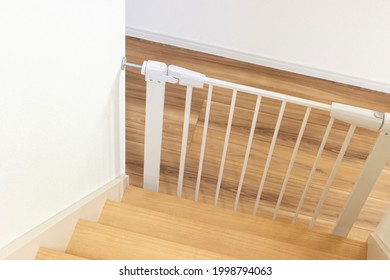 Baby Gate Installed On The Stairs