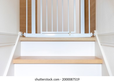 Baby Gate Installed On The Stairs