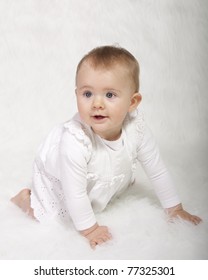 Baby Girl In Christening Gown