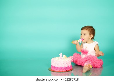 Baby Girl First Birthday Cake Smash Photo Shoot