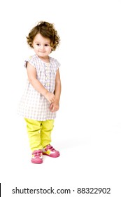 Baby Girl Isolated On A White Background.