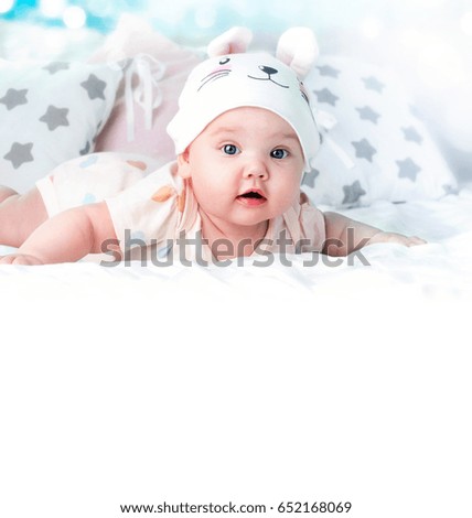 Similar – Closeup  of baby girl with pacifier sleeping