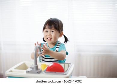 Kids Playing Kitchen Set Stock Photos Images Photography