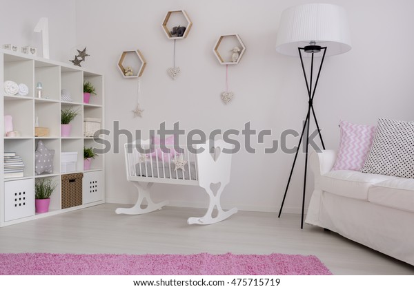 Baby Girl Room Pastel Colors Comfortable Stock Photo Edit