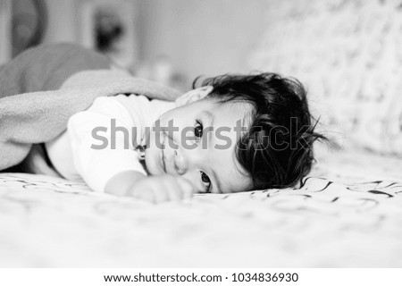 Similar – kid girl relaxing at home in weekend morning