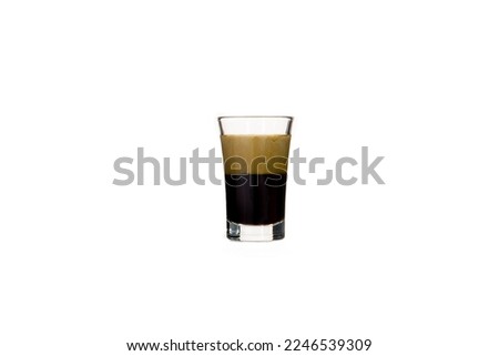 Baby Guinness cocktail on white background