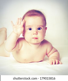 Baby With Hand Up - Hello!