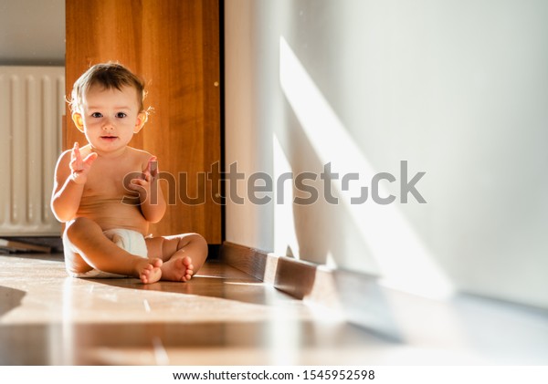 Baby Having Fun Clapping Sitting On Stock Photo 1545952598 | Shutterstock