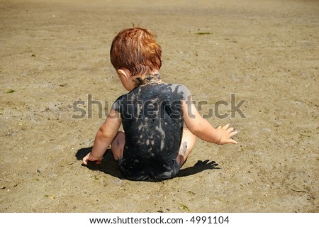 Similar – Foto Bild Baby spielt am Strand.